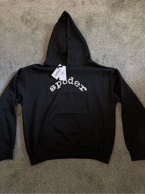 Spyder Black Hoodie with White Logo Tags